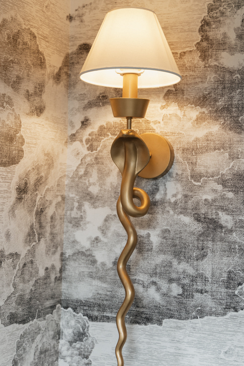 Antique Gold Wall Light Sconce -White