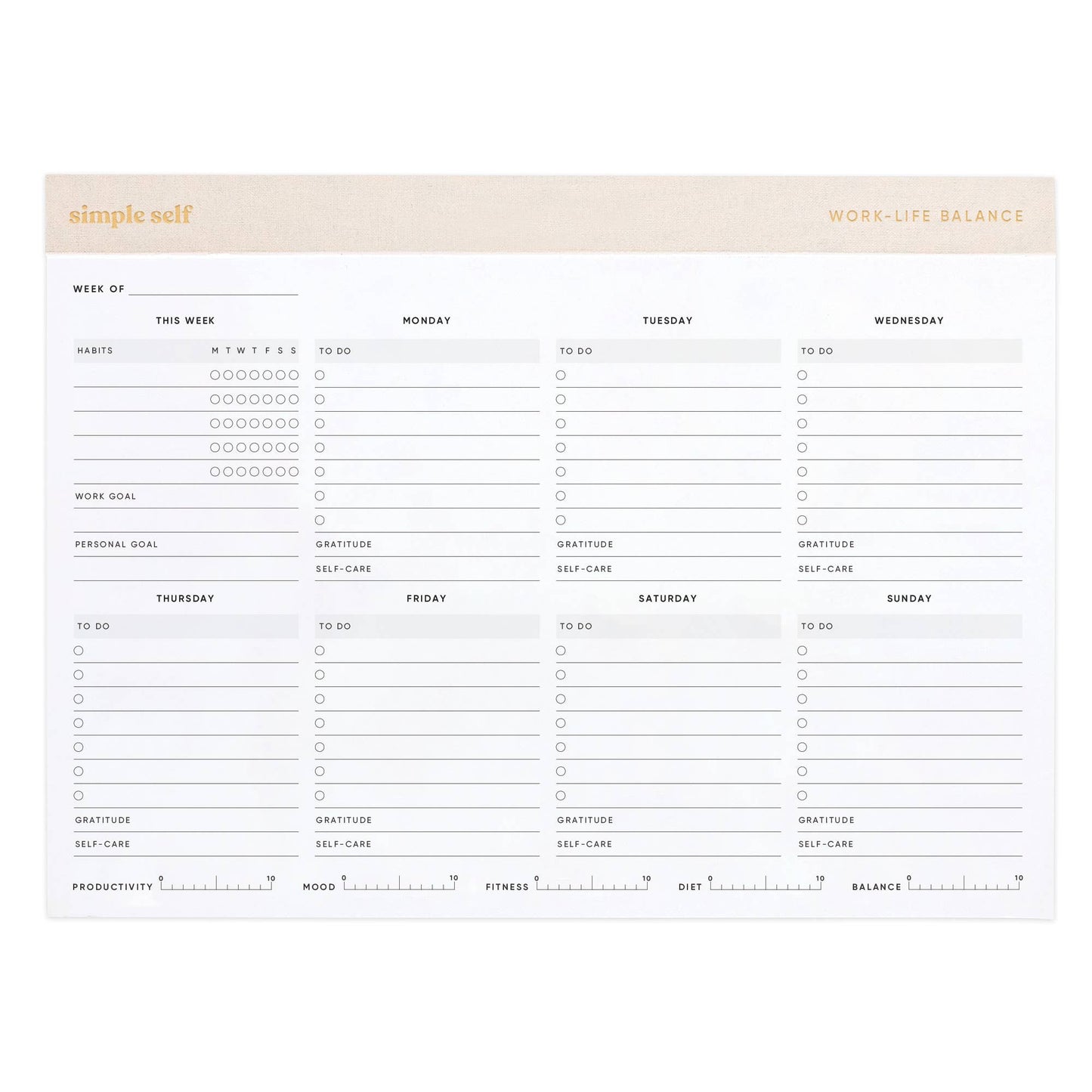 Work-Life Balance Planning Pad - Curated Home Decor