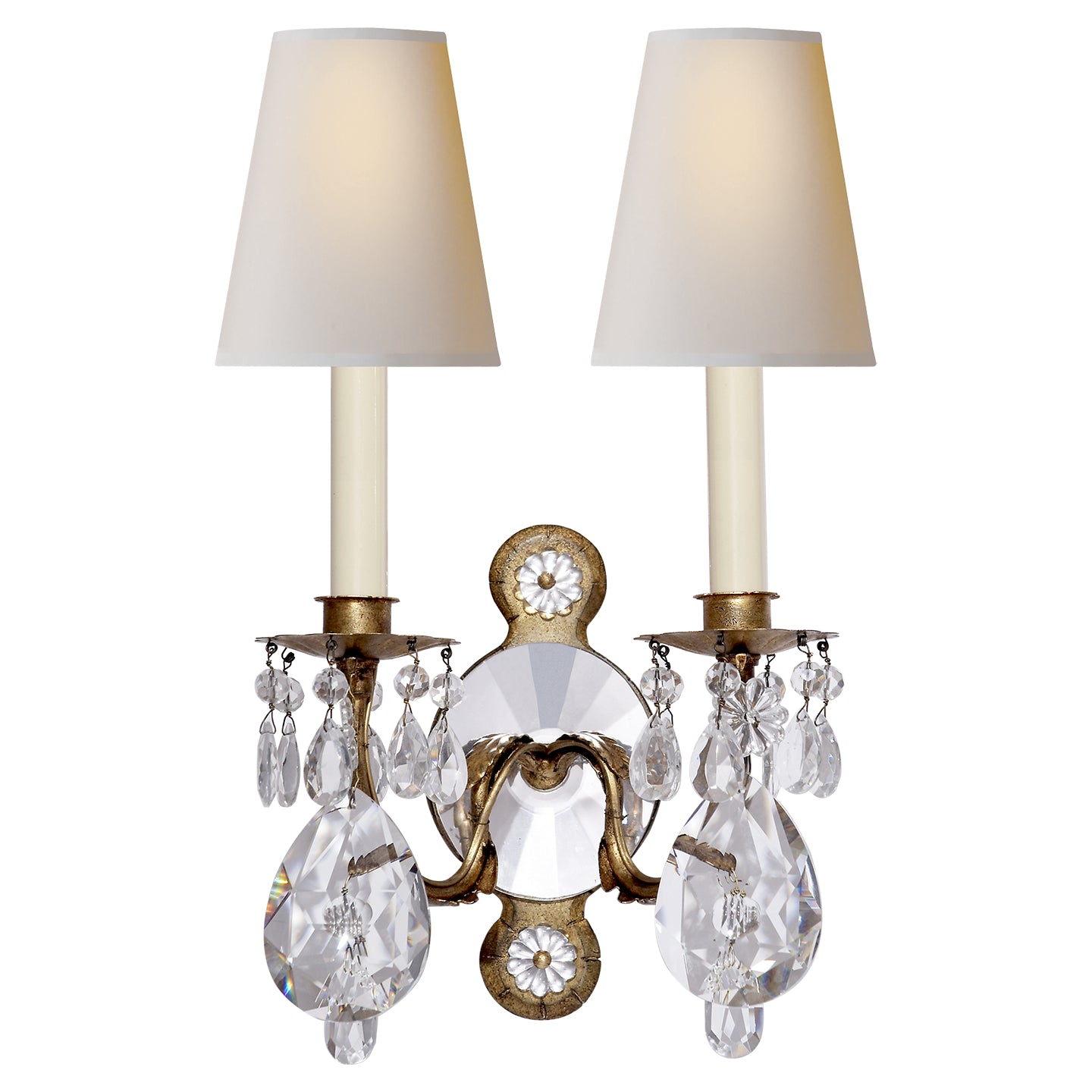 Visual Comfort Signature - TOB 2471GI/CG-PL - Two Light Wall Sconce - Yves - Gilded Iron and Crystal