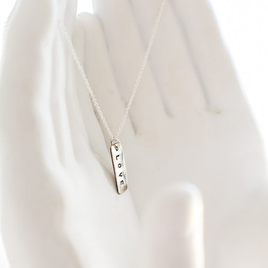 Silver Tag Love Necklace - Curated Home Decor
