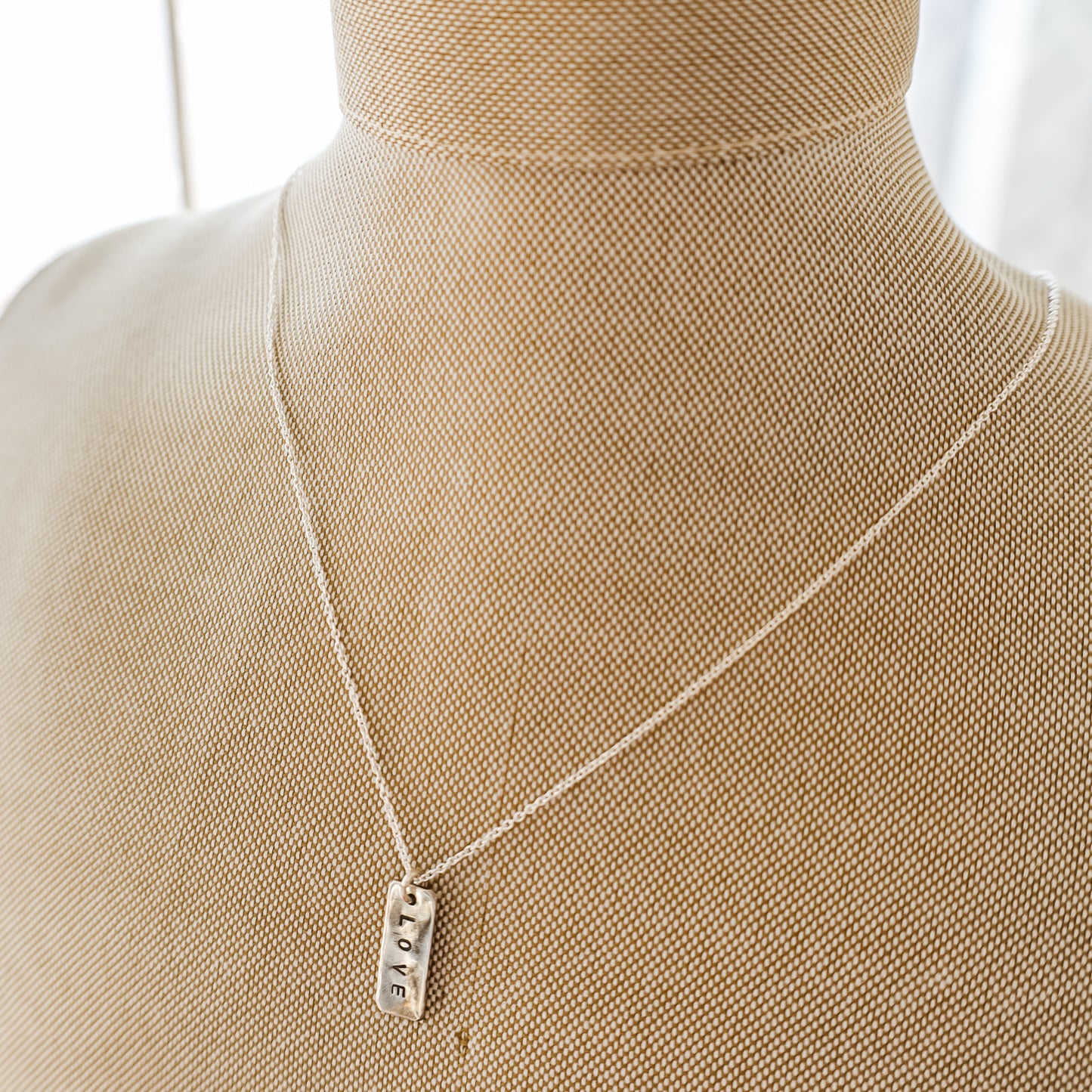 Silver Tag Love Necklace - Curated Home Decor