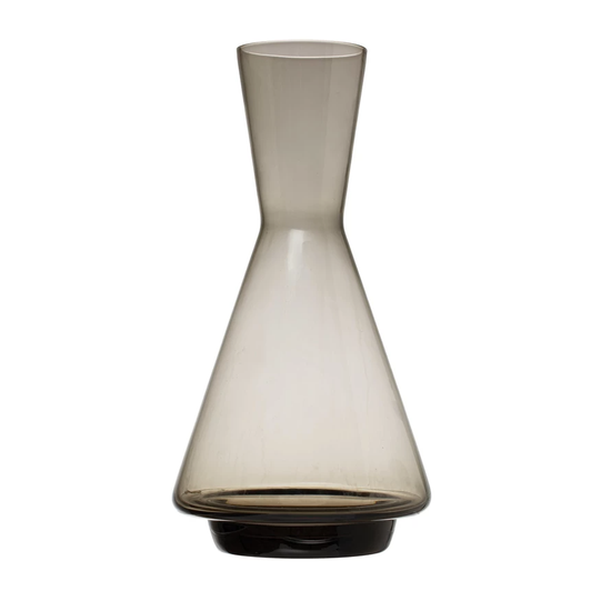 Glass Decanter, Smoke Color - Curated Home Decor