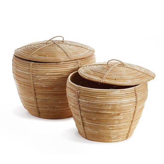 Napa Home & Garden - Cane Rattan Cobra Baskets, Set Of 2 - Curated Home Decor