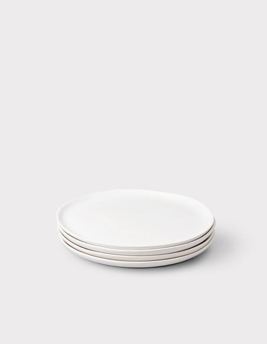 Set of 4 Speckled White Salad Plates