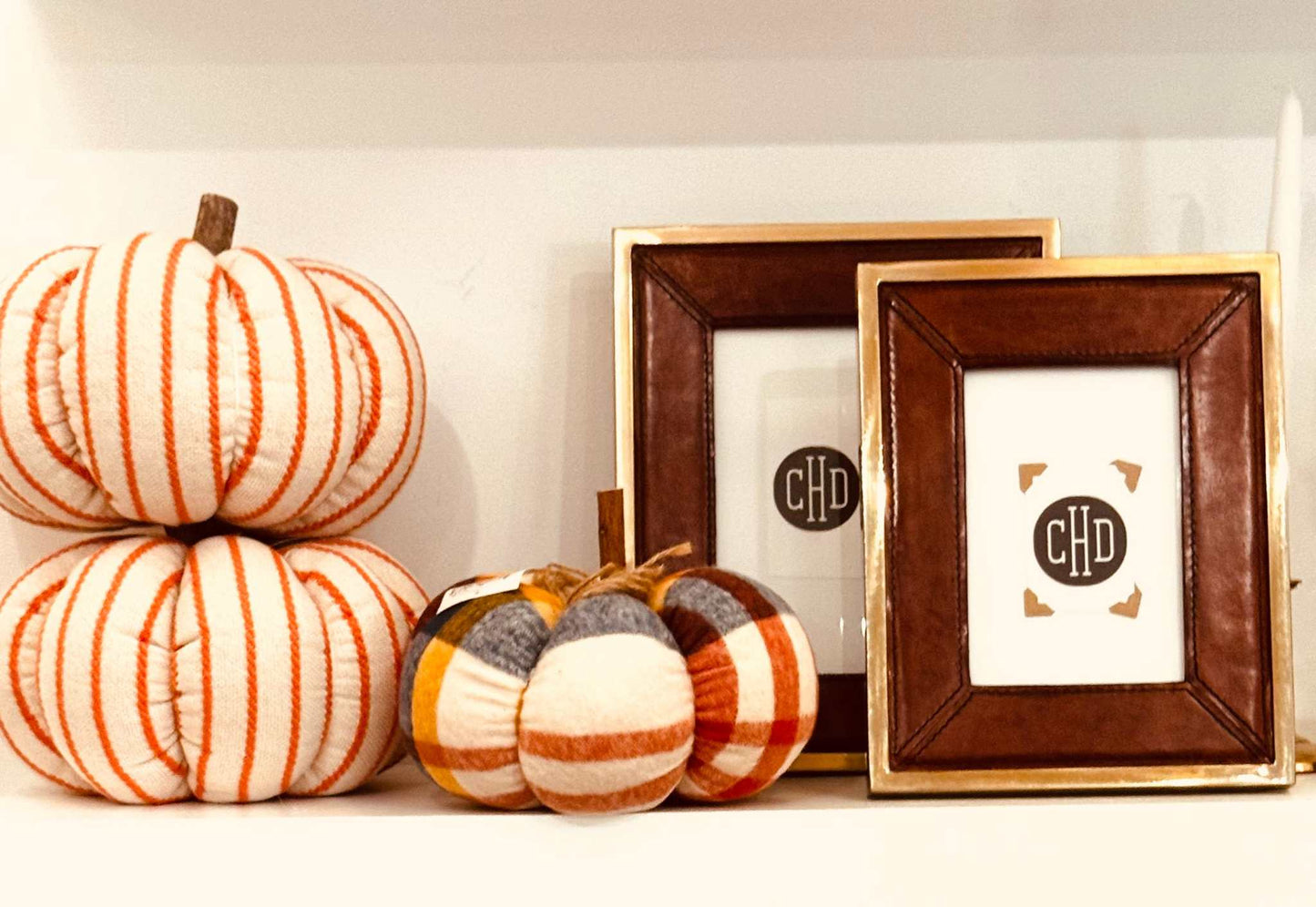 Medium Orange Striped Knit Pumpkin - Curated Home Decor