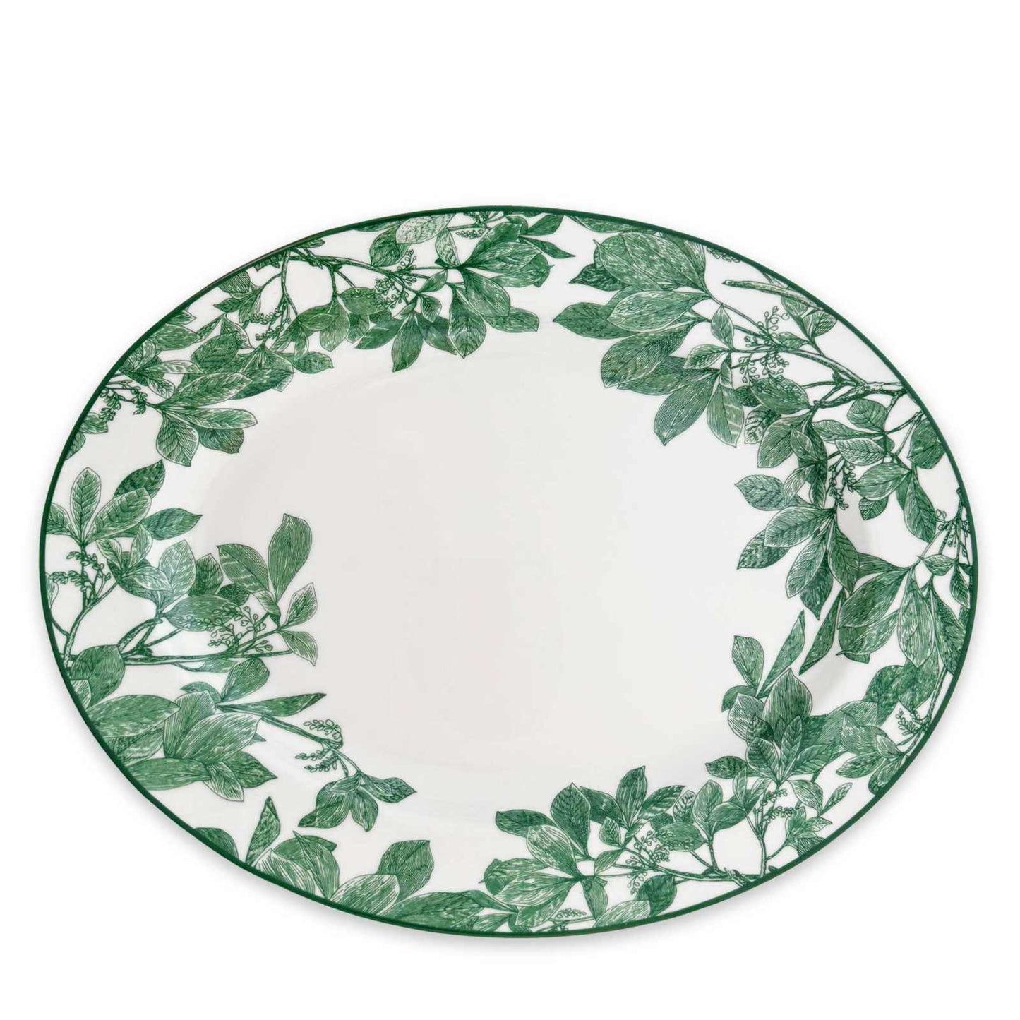 
                  
                    Arbor Green Large Oval Rimmed Platter 16” - Curated Home Decor
                  
                