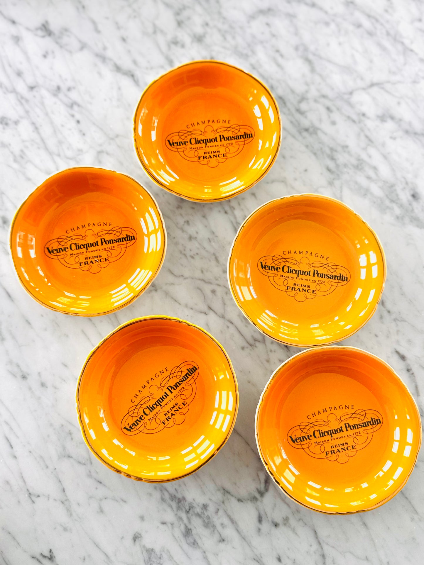 Veuve Clicquot champagne coaster set of 4 Vintage - Curated Home Decor