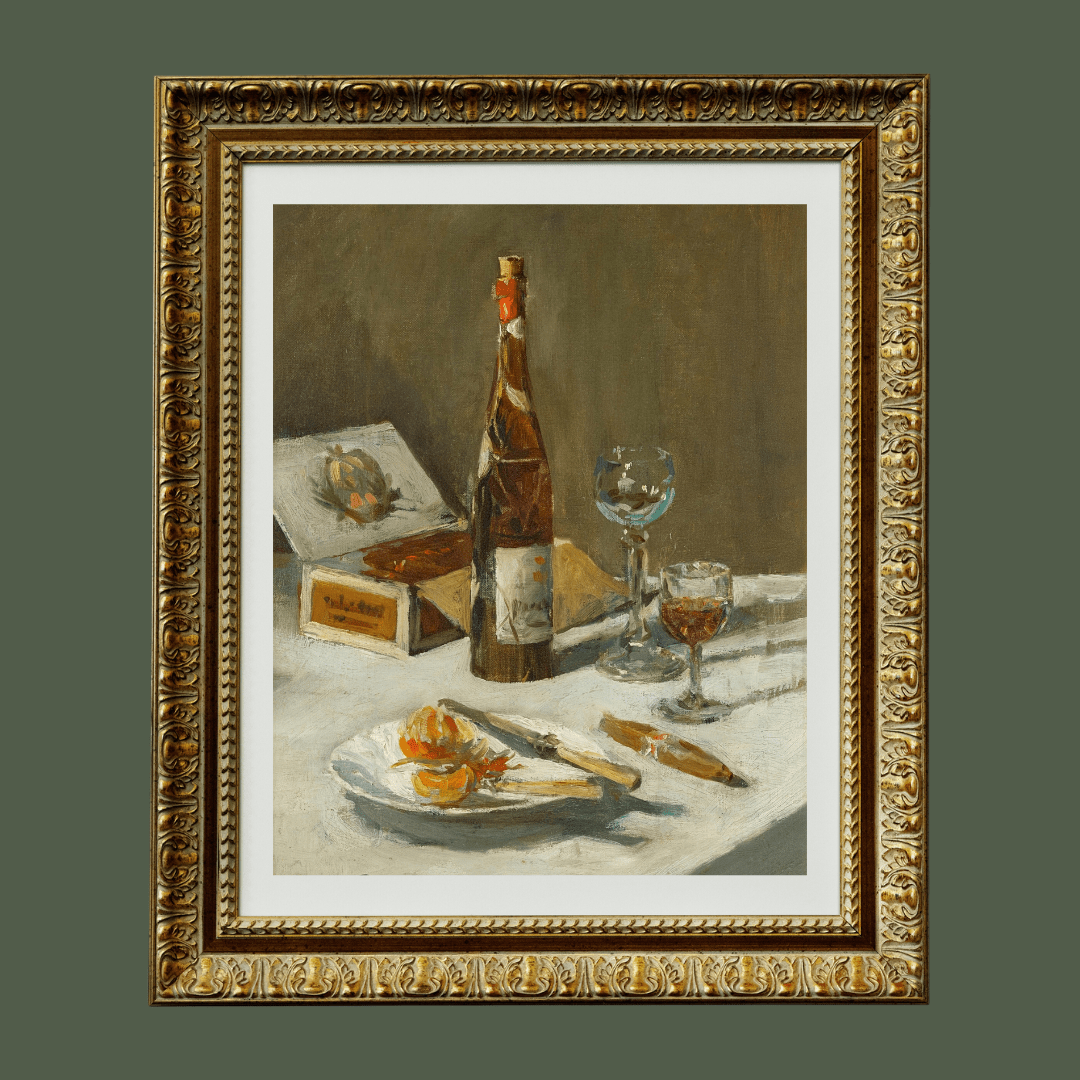 
                  
                    Wine and Cigars Still Life Antique Art Print - Curated Home Decor
                  
                