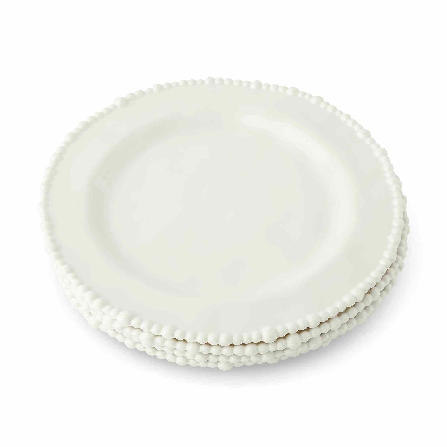 Melamine 4pk White Beaded Edge Dinner Plates for Elegant Dining