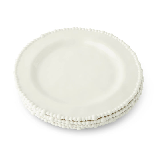 Melamine 4pk 10.5'' Beaded Edge Dinner Plate - White
