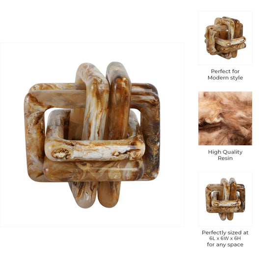 Tan 6 in. Marbled Resin Knot