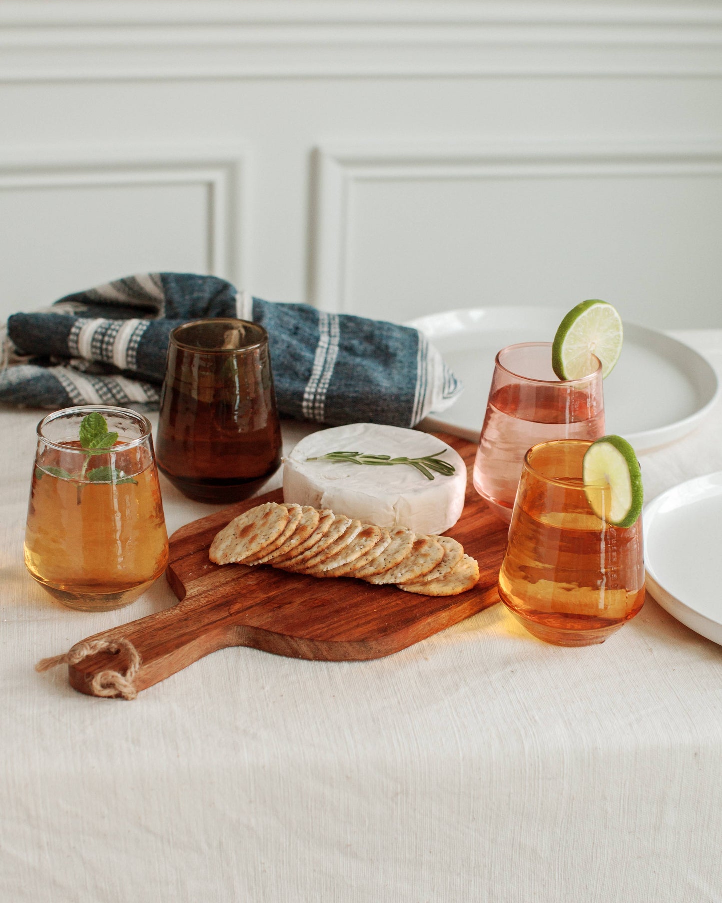 Creative Women - Handblown Hammered Glass Water Tumbler | Pair of 2: Smoke - Curated Home Decor