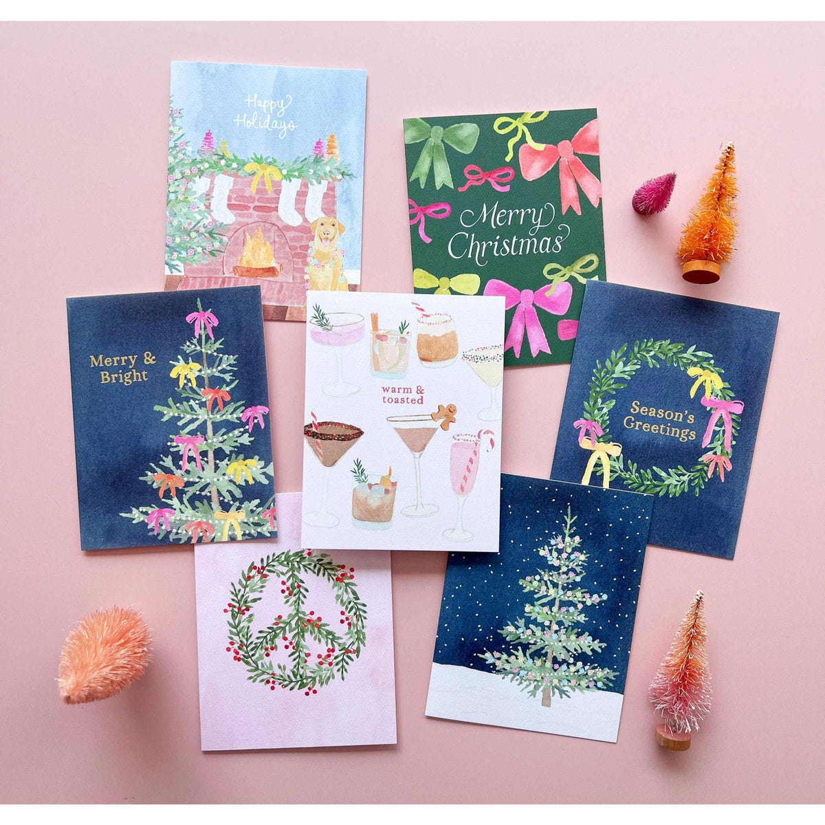 
                  
                    Merry Christmas Bows Greeting Card - Curated Home Decor
                  
                