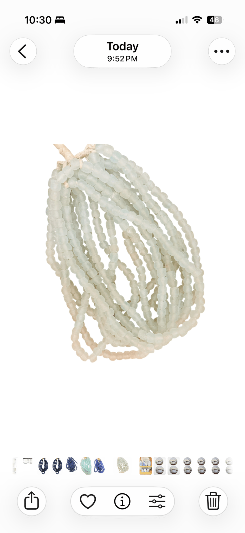 Aqua Sea-Glass Recycled Glass Bead Strands — 5-Strand Grouping (Ghanaian Krobo) - Curated Home Decor