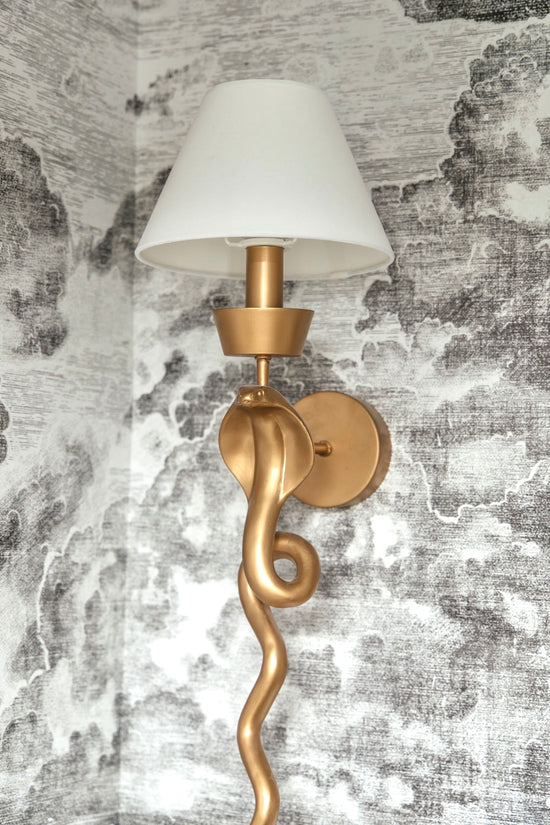 Load image into Gallery viewer, Antique Gold Wall Light Sconce -White
