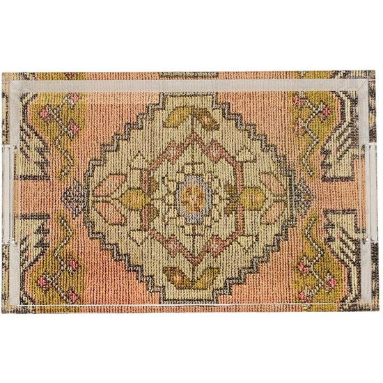 Vintage Turkish Rug on Acrylic Tray - Curated Home Decor