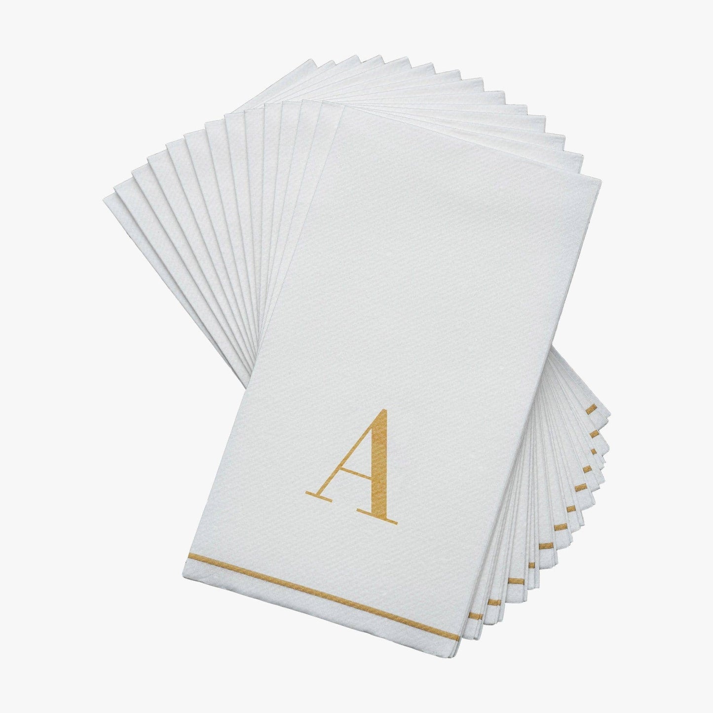 A Gold Monogram Paper Disposable Dinner Napkins | Pack of 14 Napkins