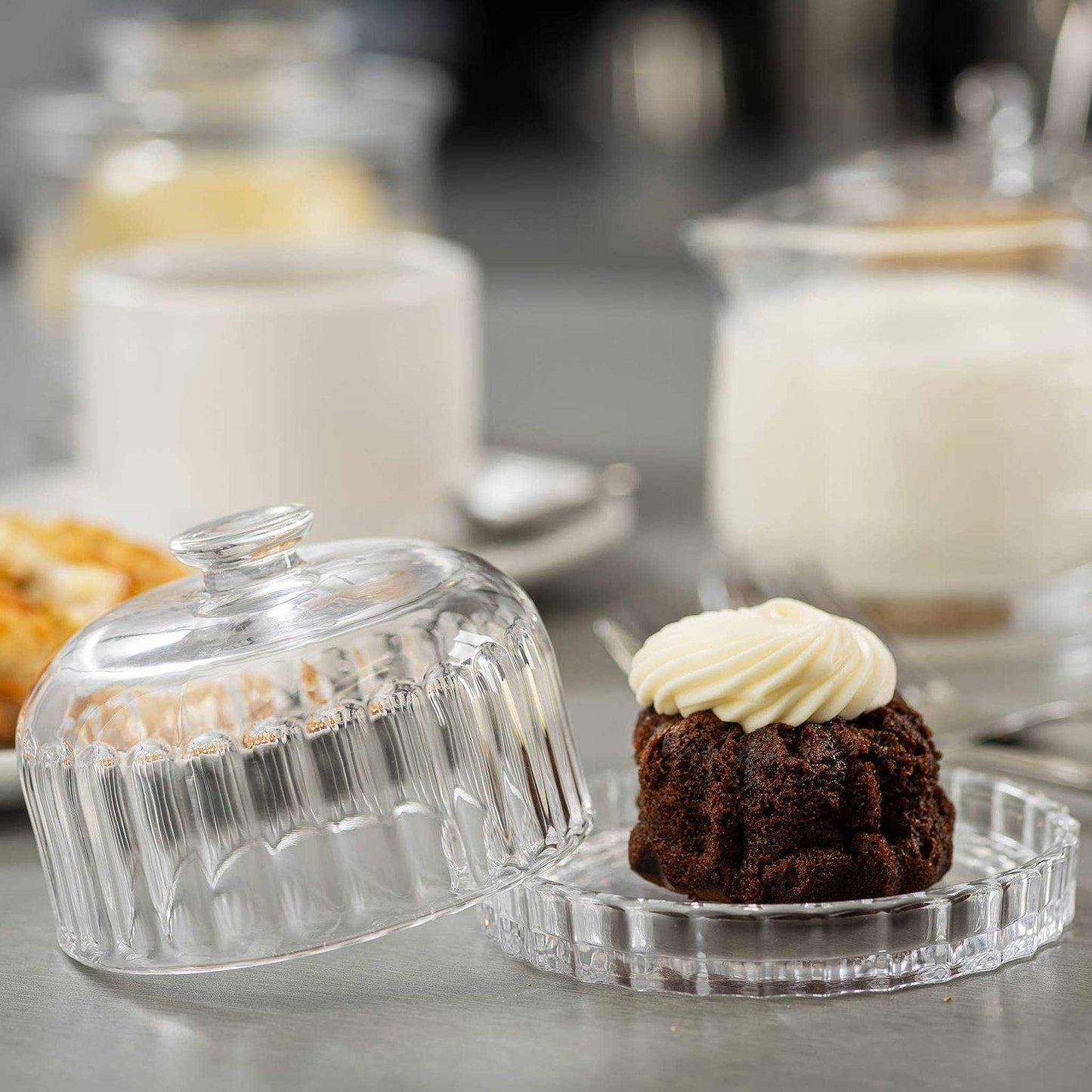 
                  
                    Glass Dessert Dish with Lid - Curated Home Decor
                  
                