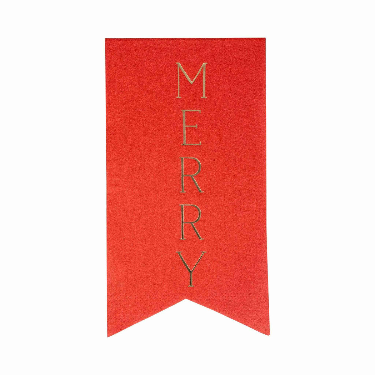 
                  
                    Merry + Joy Dinner Napkins red paper napkin with gold-foil Merry text, holiday party set
                  
                
