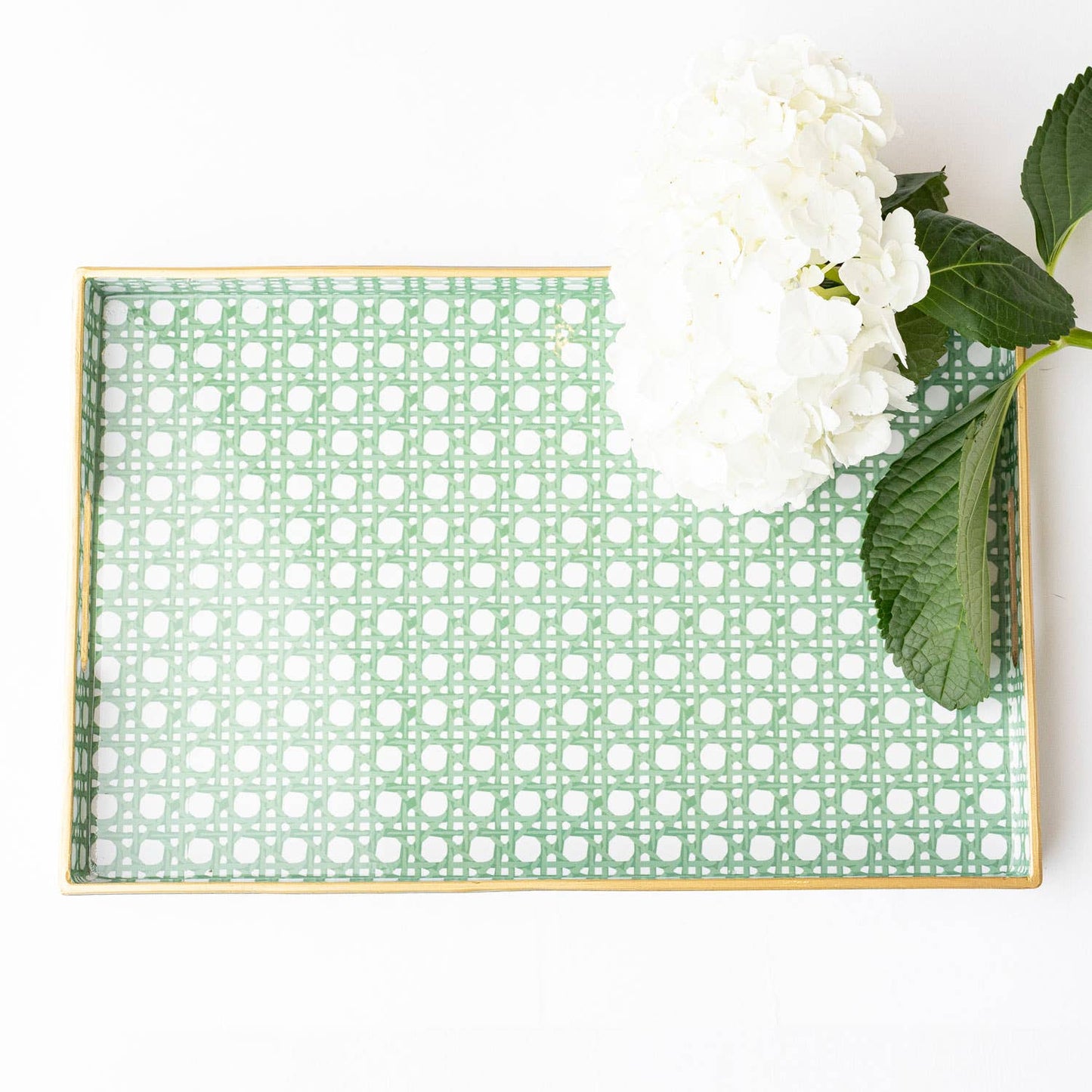 Green Cane Rectangular Tray - Curated Home Decor