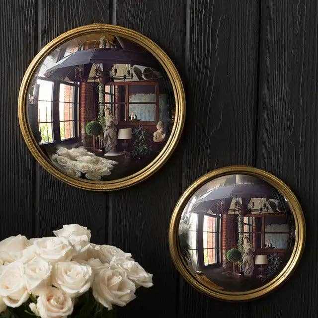 
                  
                    Gold Leaf Metal Bullseye Mirror - Curated Home Decor
                  
                