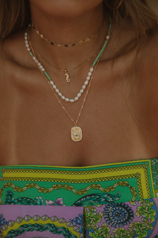 The Hamsa Evil Eye Tag Necklace