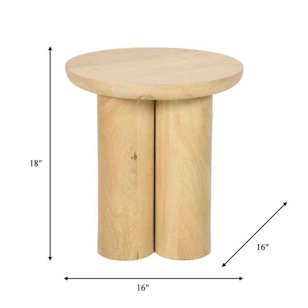
                  
                    18 In. Natural Wood Scandinavian Farmhouse Side Table - Curated Home Decor
                  
                
