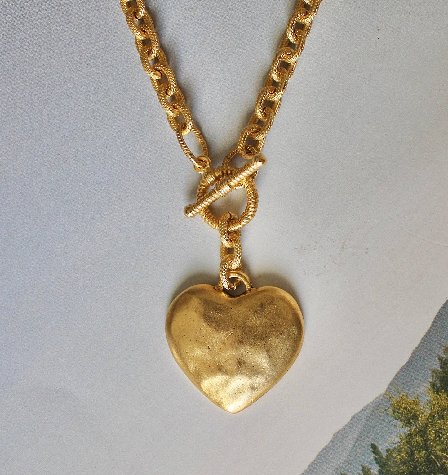 Vivian Grace Jewelry - Gold Heart Toggle Necklace: Gold - Curated Home Decor