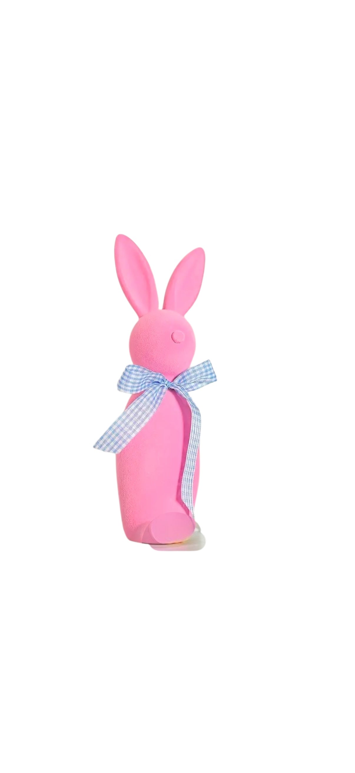 9" Assorted Flocked Bunny with Bow