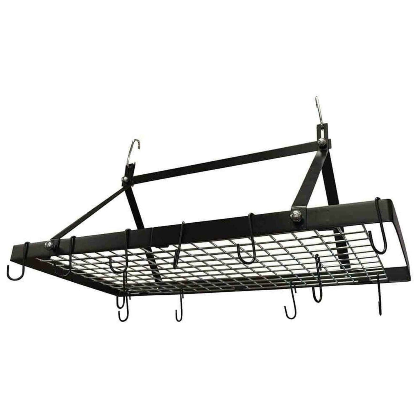 
                  
                    Black Metal Hanging Pot Rack With Hooks - Curated Home Decor
                  
                