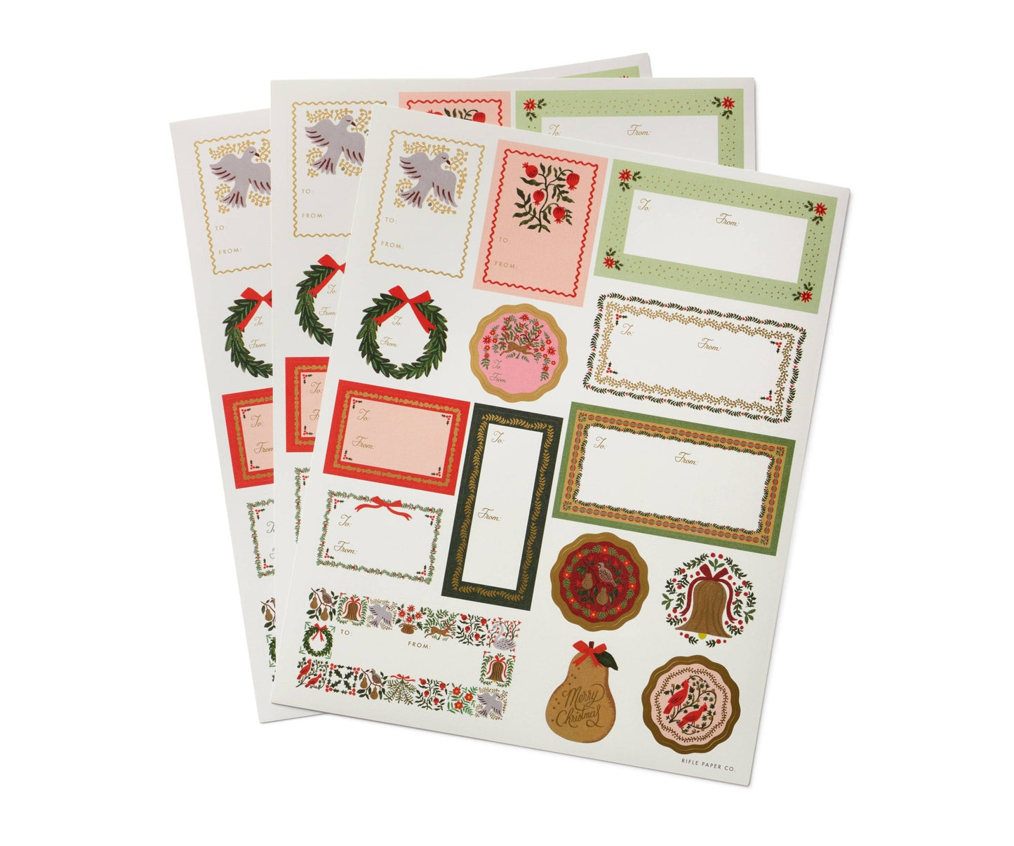 Pack of 3 Christmastide Stickers & Labels - Curated Home Decor
