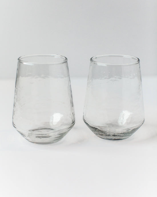 Creative Women - Handblown Hammered Glass Water Tumbler | Pair of 2: Smoke - Curated Home Decor