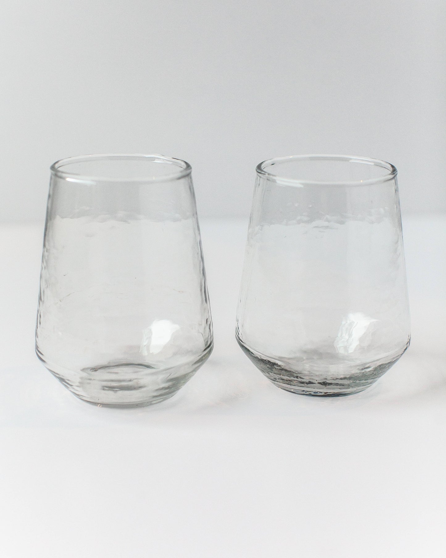 Creative Women - Handblown Hammered Glass Water Tumbler | Pair of 2: Blush - Curated Home Decor