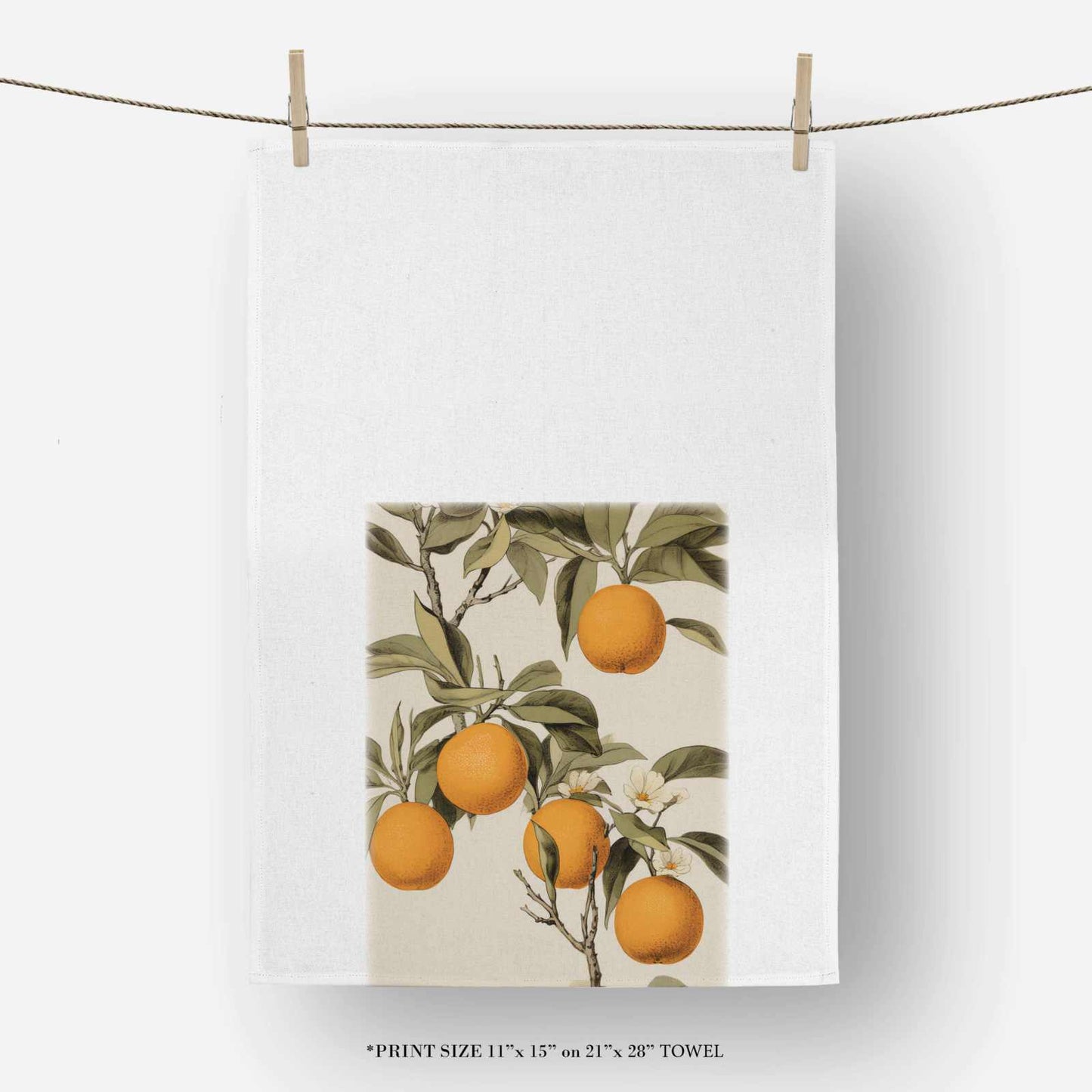 
                  
                    Vintage Oranges Kitchen Tea Towel: White - Curated Home Decor
                  
                