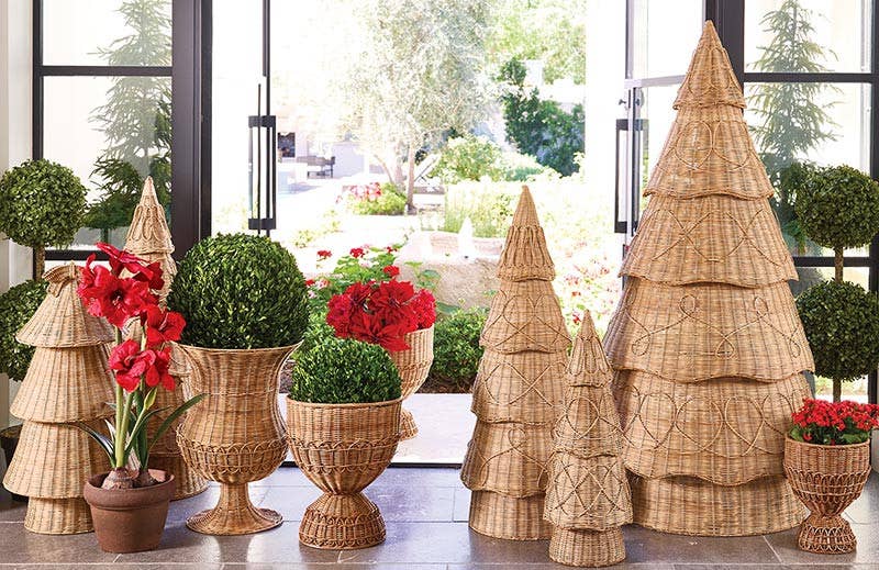 
                  
                    Natural Rattan Tiered Christmas Trees, Set of 2 - Curated Home Decor
                  
                