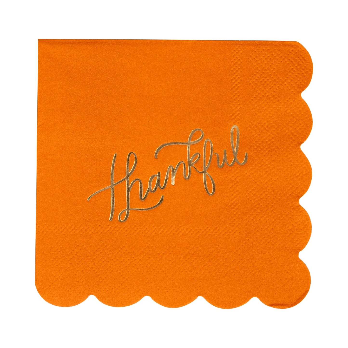 PLNP1399 - Foil Thankful Cocktail Napkin - Curated Home Decor