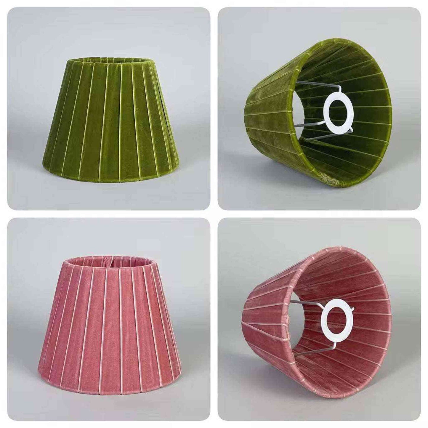 
                  
                    Velvet Pleated Cordless Table Lamp Pink and Green - Curated Home Decor
                  
                