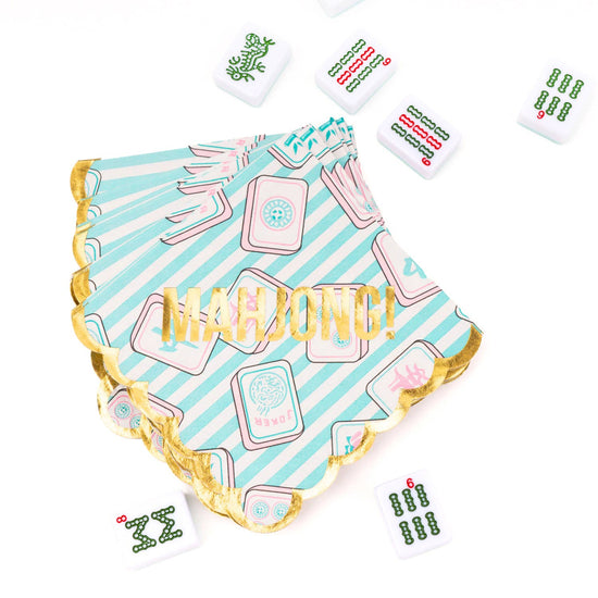 Mahjong Stripe Paper Beverage Napkin Packs