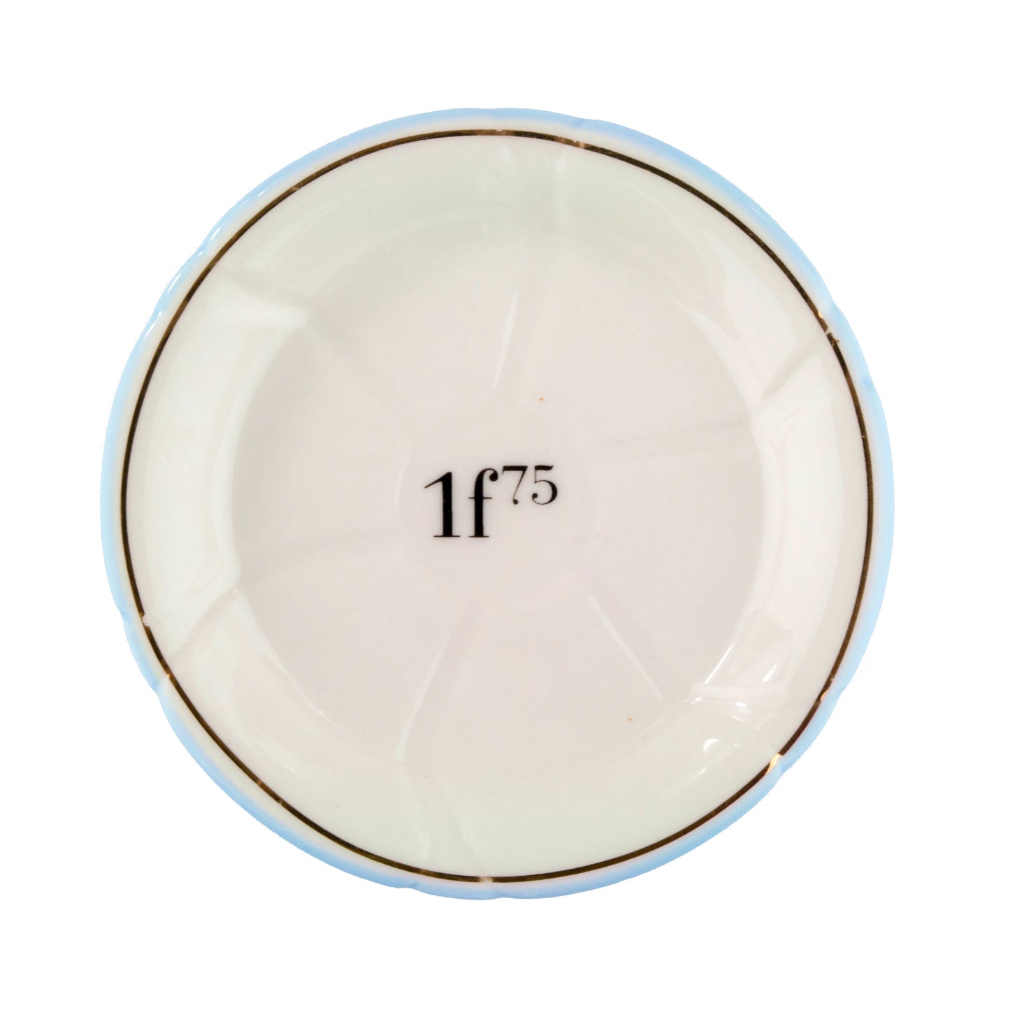 1f75 Porcelain Absinthe Coaster/Saucer, Lt Blue/Gold - Curated Home Decor