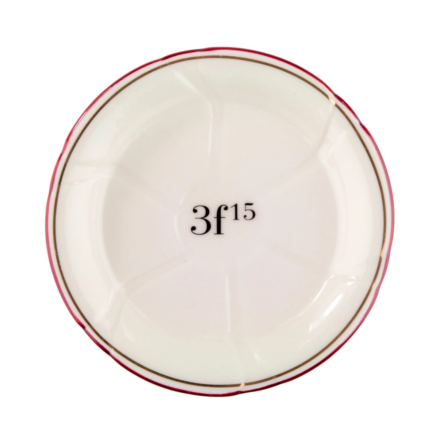 3f15 Porcelain Absinthe Coaster/Saucer, Red/Gold - Curated Home Decor