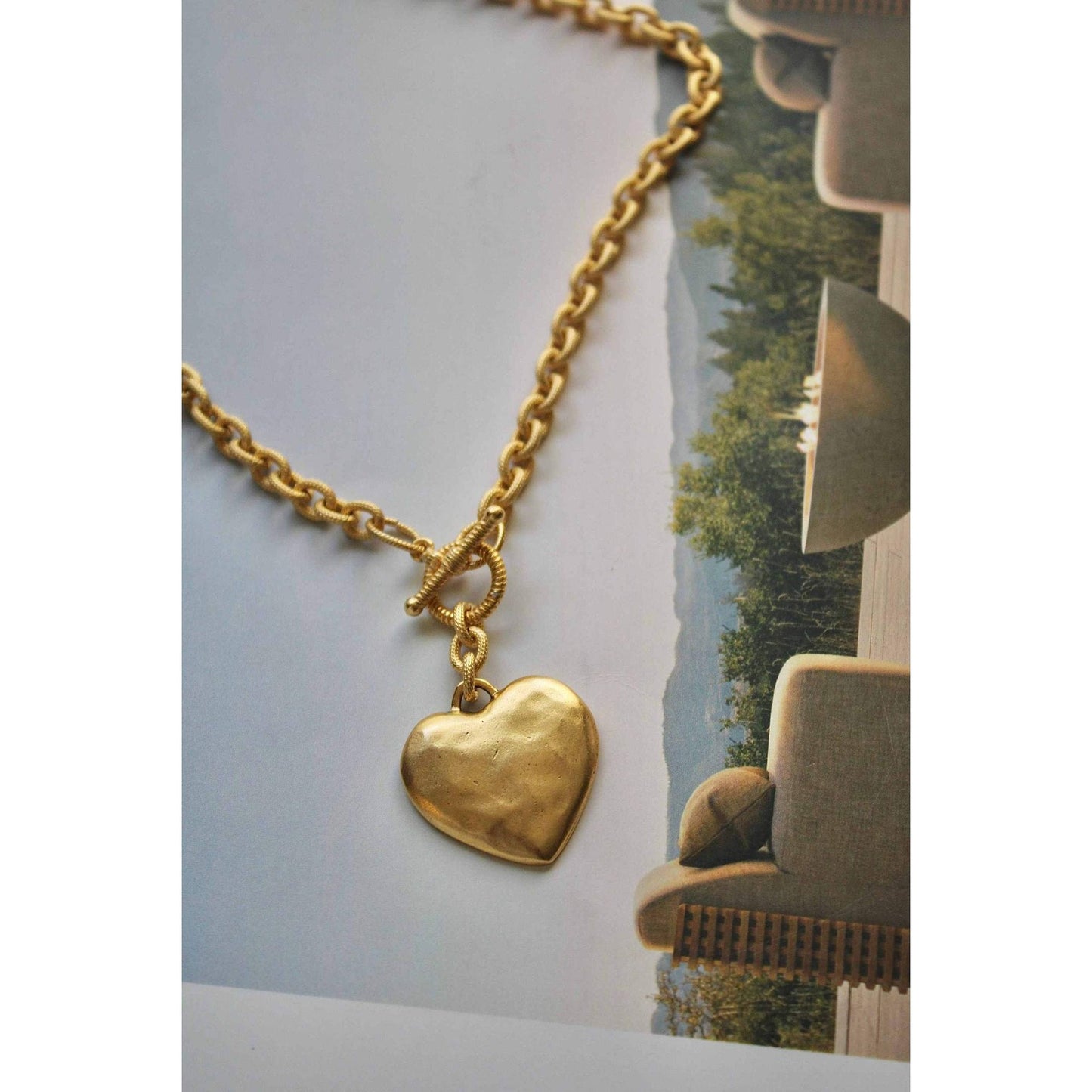 
                  
                    Gold Heart Toggle Necklace: Gold - Curated Home Decor
                  
                