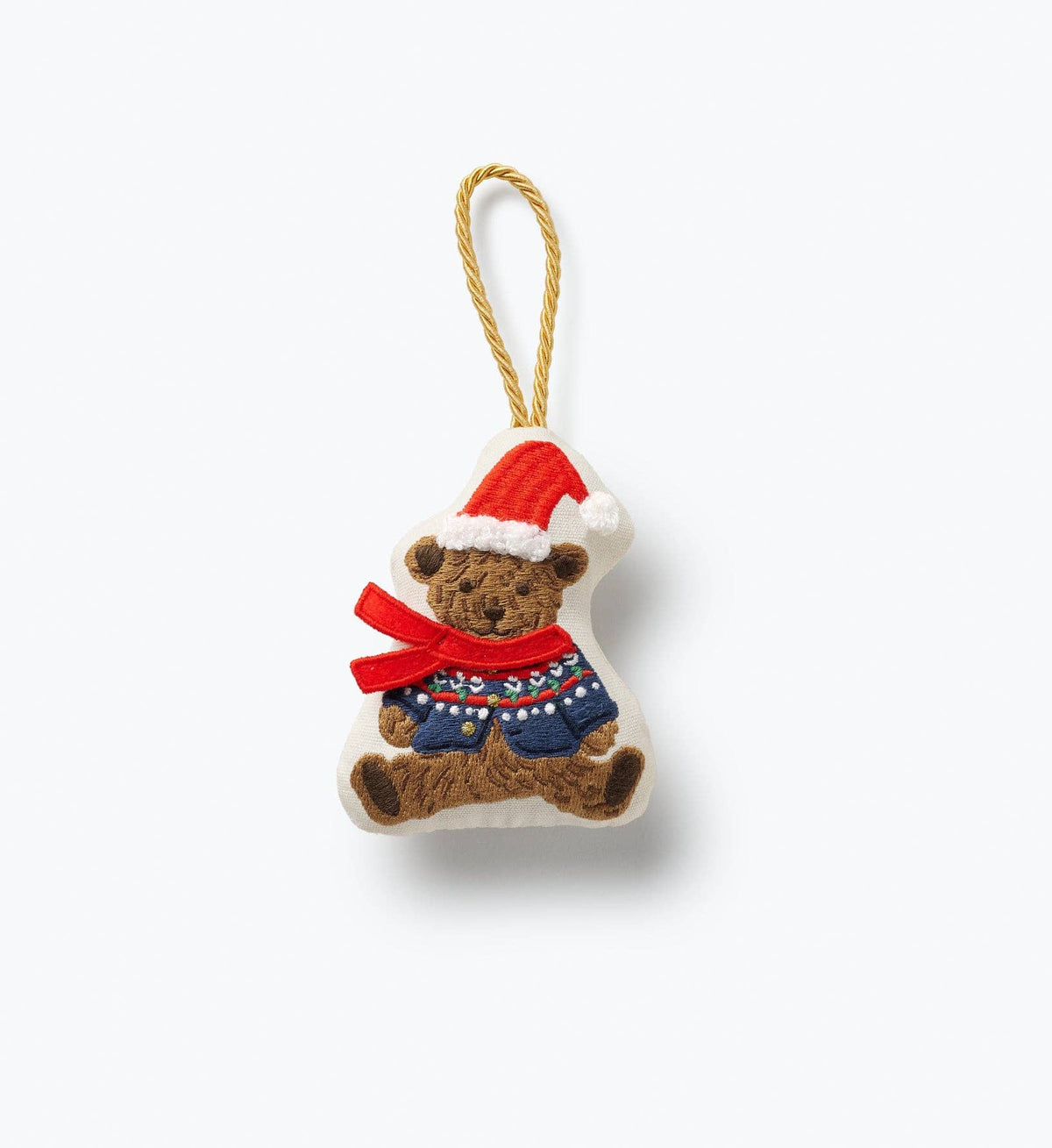 Beary Christmas Embroidered Ornament; PREORDER: Est. Ship Date: November 2026 - Curated Home Decor
