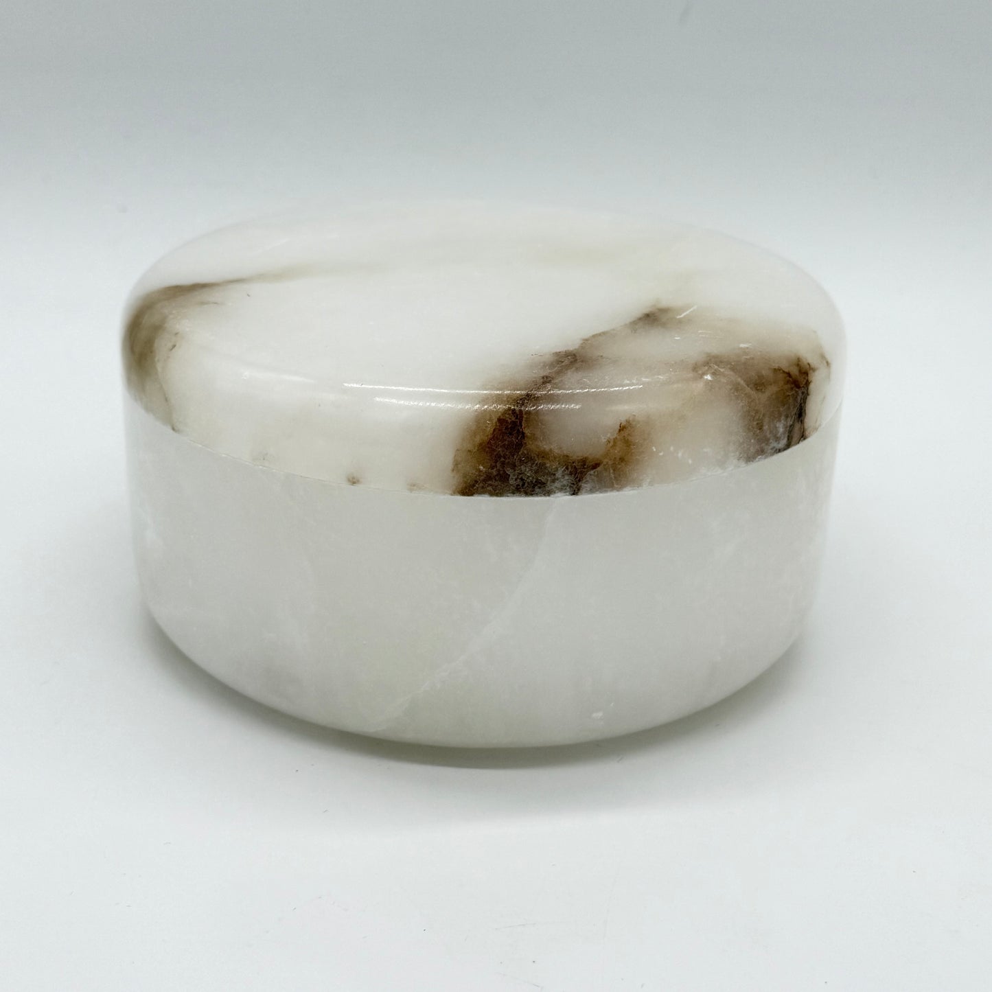 Alabaster Lidded Round Box –