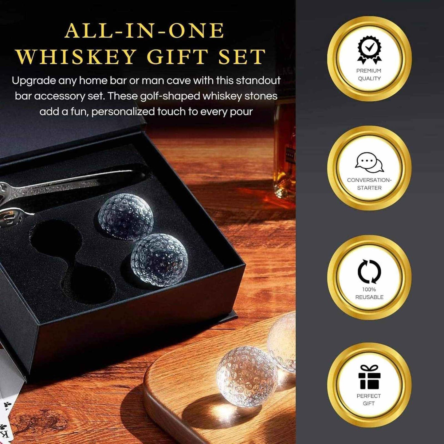 
                  
                    Golf Ball Whiskey Coolers - Pack of 5 Gift Set - Curated Home Decor
                  
                