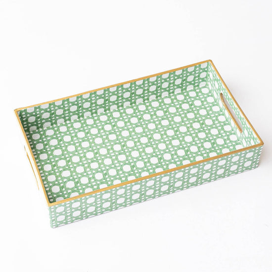 Green Cane Vanity Tray