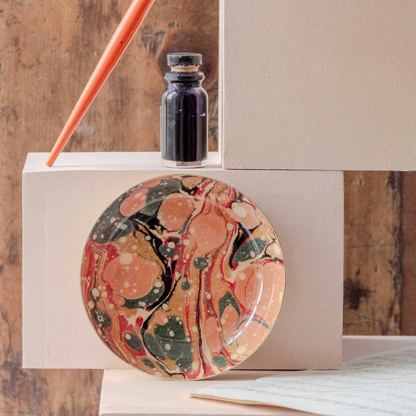 
                  
                    Round Enamel Tray - Marbled - Curated Home Decor
                  
                