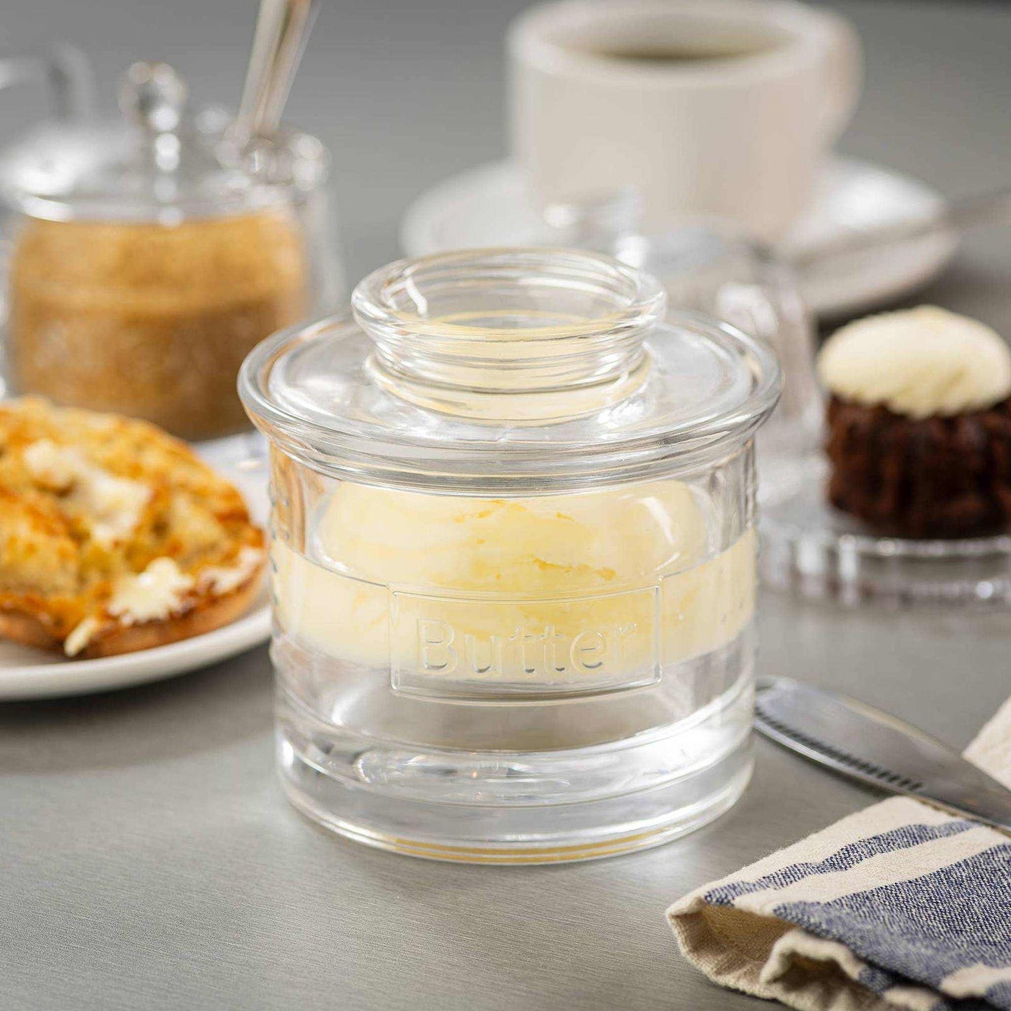 
                  
                    Glass French Butter Crock - Curated Home Decor
                  
                