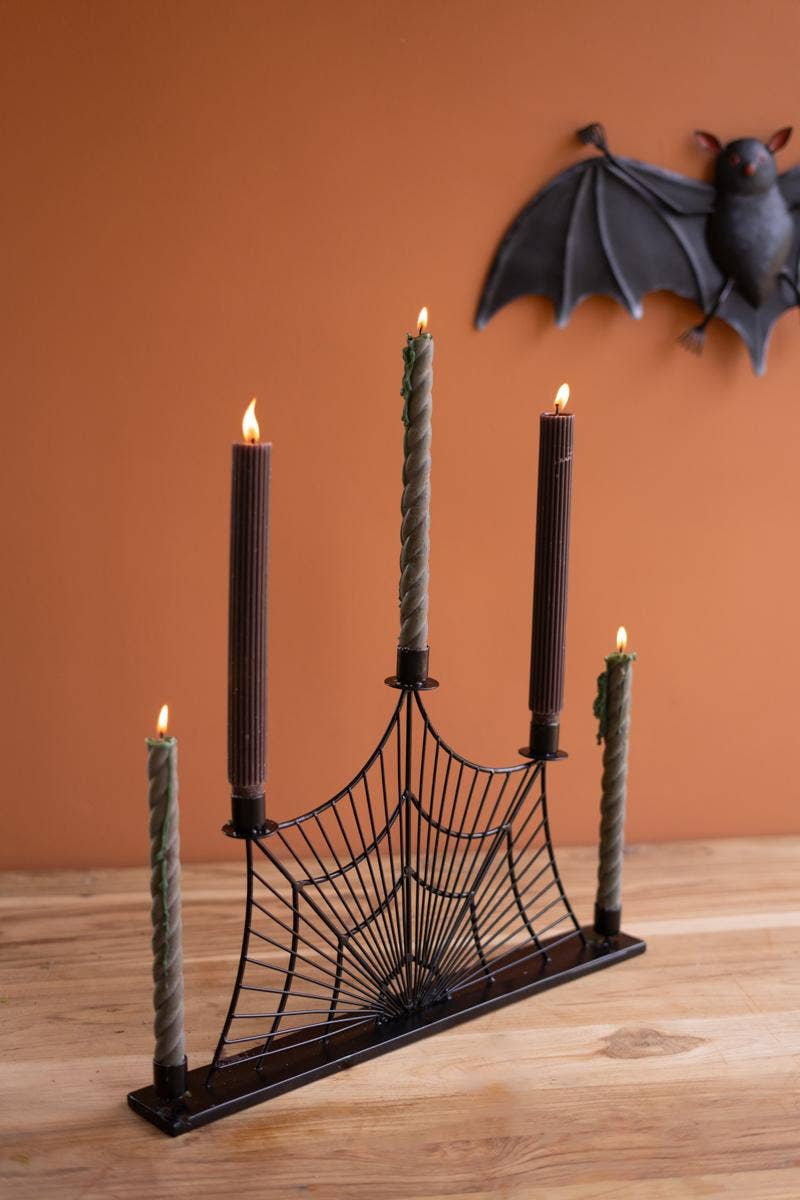 
                  
                    Wire Halloween Spider Web Candelabra - Curated Home Decor
                  
                