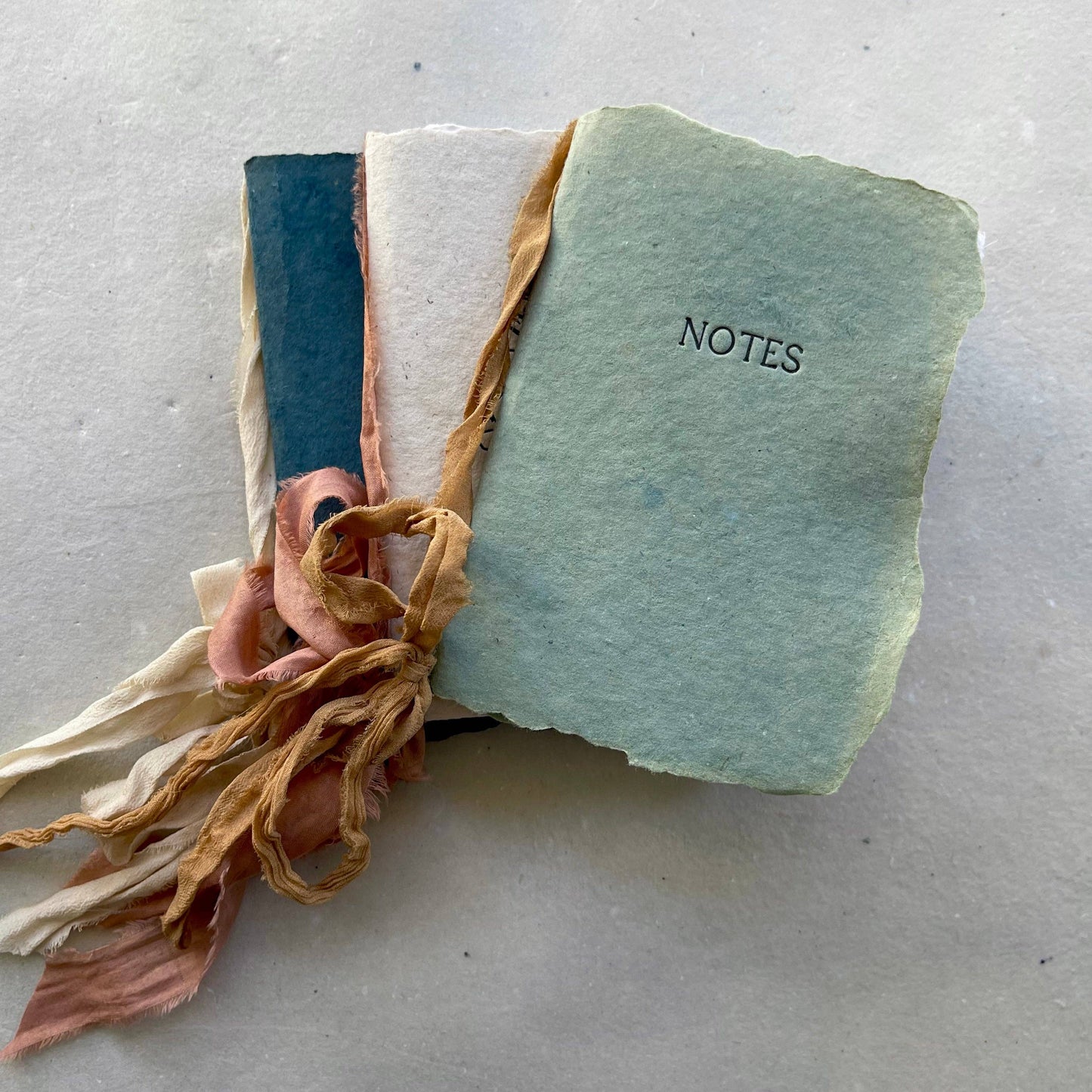 Notebooks - I: Peony - Vanilla Paper With Watermelon Silk Ribbon - Curated Home Decor