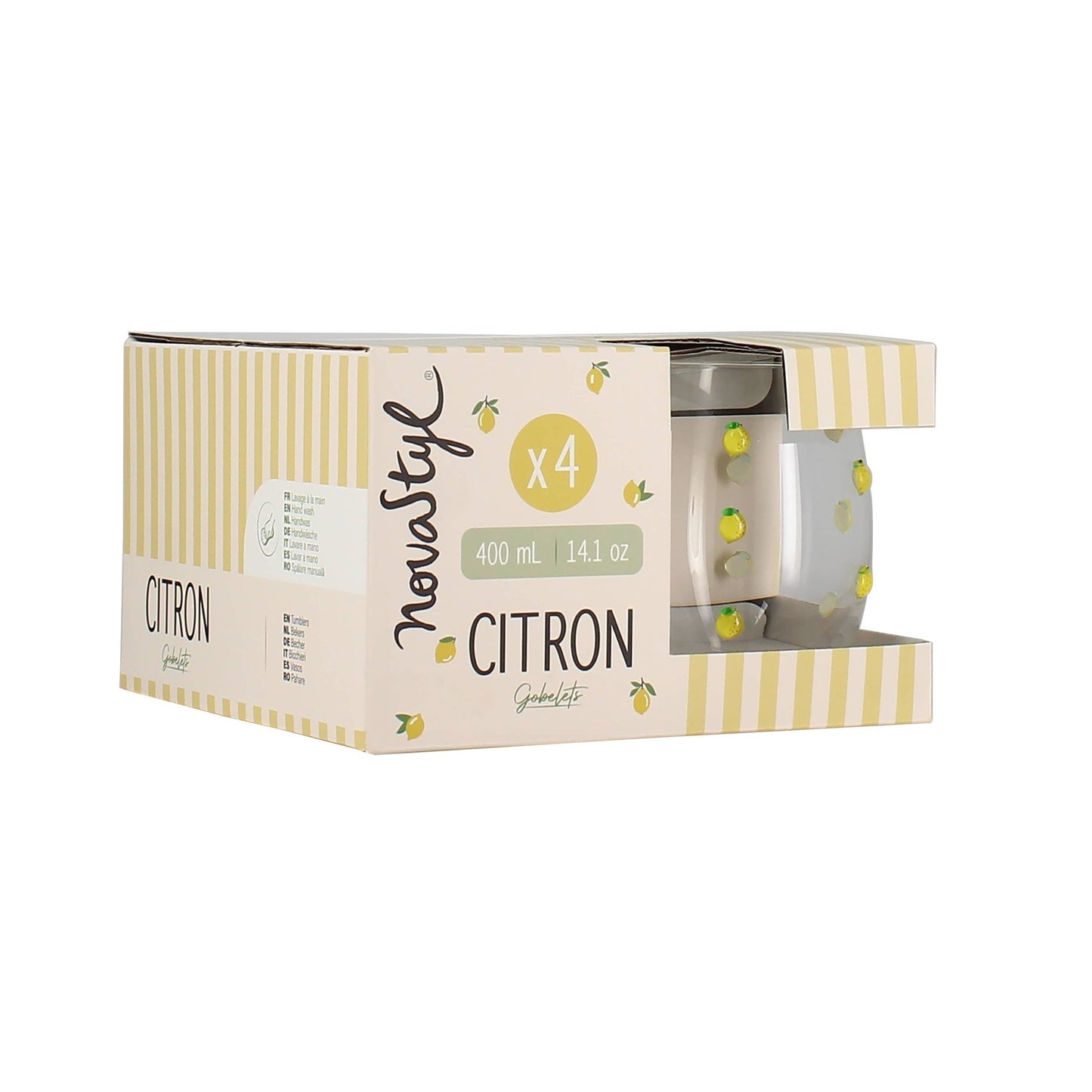 Lemon Dot Water Glasses, Set of 4 - Curated Home Decor